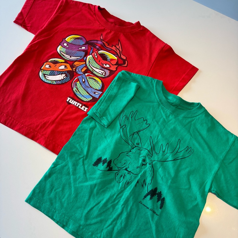 🛍️4 for 20$ / Short sleeve tee / Red & Green / S (5)